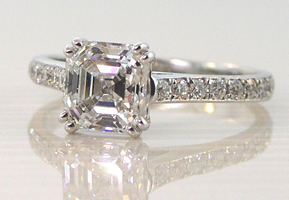 Style# Sd880 Asscher Cut w/ Pave Shank